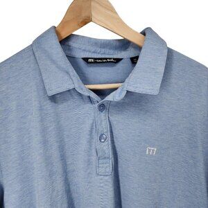 Travis Mathew Mens XXL Blue Polo‎ Shirt Pima Cotton Polyester Blend